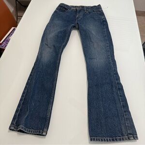 DKNY Woman’s Dark Blue Boot cut flare Jeans 26x 29 Inseam Vs12